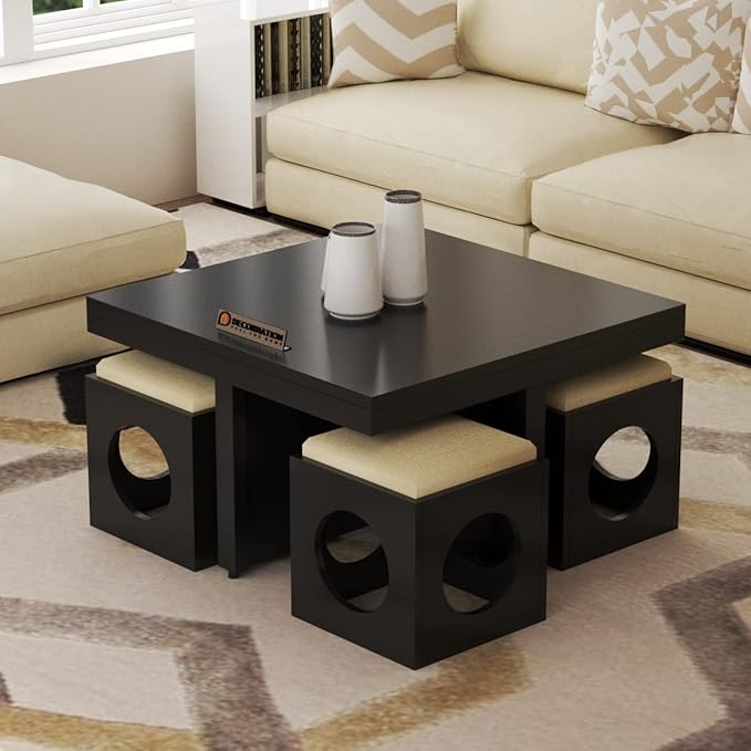 "Modern living room with a stylish coffee table centerpiece"